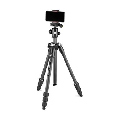 Immagine di Manfrotto Element MII, Treppiede da Viaggio in Carbonio con Testa a Sfera e Bluetooth, Compatibile Smartphone Fotocamere Compatte, CSC, DSLR, Accessori Fotografia, Creazione Contenuti, Vlog