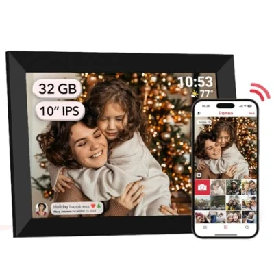 Immagine di Cornice Digitale Frameo WiFi 32 GB 10,1 Pollici Foto 1280 x 800 IPS Touch Screen LCD Per Con Rotazione Automatica Momenti Istantaneamente Condivisi Tramite l&#039;app