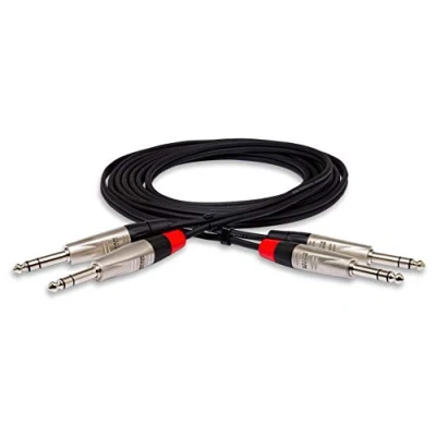 Immagine di Hosa HSS 010X2, Pro Stereo Interconnect, Dual REAN 1/4 in TRS to Same, 10 ft
