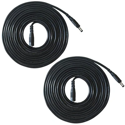 Immagine di Liwinting 2 Pezzi 2m Cavo di prolunga Alimentazione CC 3,5 mm x 1,35 Maschio al Femmina Connettore DC, Adatto Adattatore Alimentazione, Telecamera IP Wireless ecc Nero