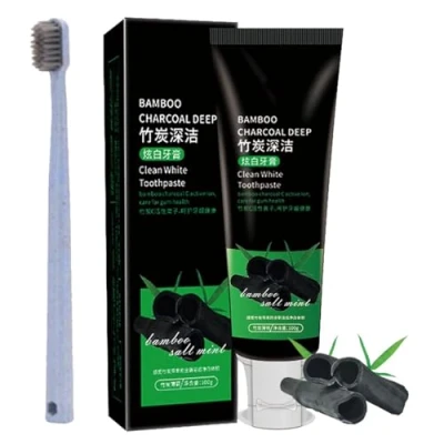 Immagine di Yanjiayi Bamboo Charcoal Deep Toothpaste, Clean White Activated Carbon Toothpaste (1pcs)