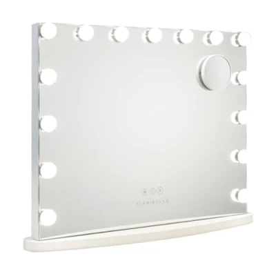 Immagine di Flamingueo Specchio Trucco con Luci 15 LED, da Tavolo, Led 3 Modi, Base Ovale, Presa USB