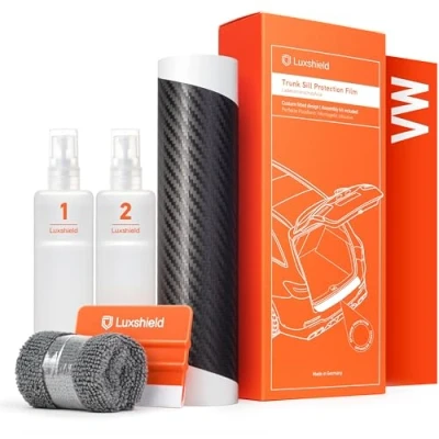 Immagine di Luxshield Pellicola Protettiva per Bordo di Carico VW T7 ST I 2021 2024 Protezione Paraurti, antigraffio, vernice Filo A Carbone