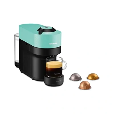 Immagine di Nespresso Vertuo Pop XN9204K, Macchina caffè di Krups, Aqua Mint, Sistema Capsule Vertuo, Serbatoio acqua 0.56L
