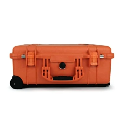 Immagine di PELI 1510 Trolley per Computer Portatile Antiurto con Inserto Coperchio, IP67 Impermeabile e a Prova di Polvere, capacità 27L, Prodotto in USA, Orange