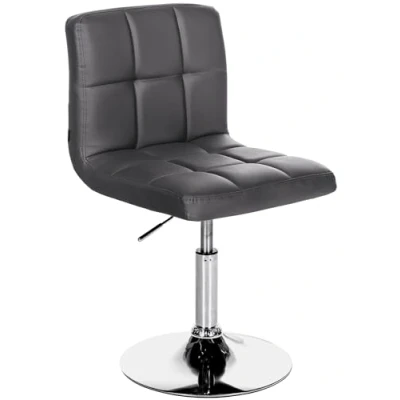Immagine di CLP Sedia Lounge Design Palma V2 In Similpelle Trapunta I Sgabello Girevole E Imbottita, Colore:nero