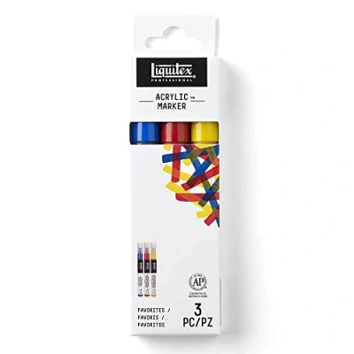 Immagine di Liquitex Paint Marker 3 Pennarelli Punta Fine Colori Primari