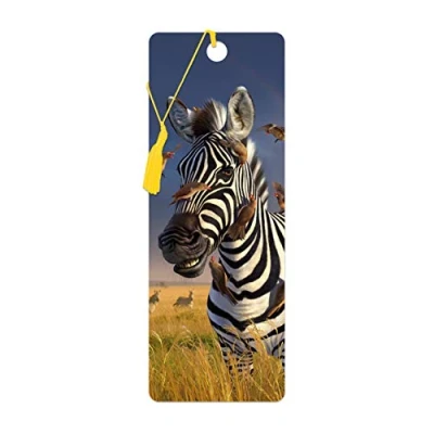 Immagine di 3D LiveLife Segnalibro Galeotto di Deluxebase. Zebra dotato grafica lenticolare realizzata dal rinomato artista Jerry LoFaro