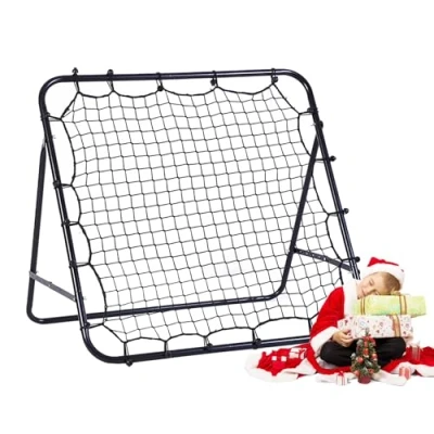 Immagine di Rete da rimbalzo per allenamento calcistico, obiettivo, bambini, attrezzatura didattica, regolabile, portatile, 62 x cm (nero brillante, 50)