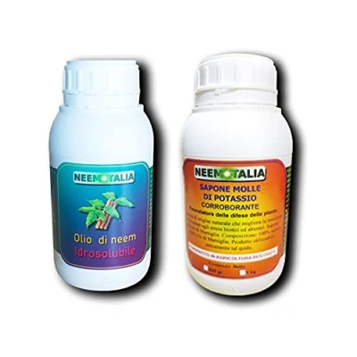 Immagine di Olio di neem Solubile e sapone molle potassio orto, piante, colture, fiori (Neem 500ml + 500gr)
