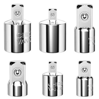Immagine di Lectorias 6 PCS Adattatore Bussola, Set di Adattatori Chiave Cricchetto, 1/4&quot; a 3/8&quot;, 1/2&quot; 3/8&quot; 1/4&quot;, 1/2&quot;, per Chiavi Cricchetto o Dinamometrica