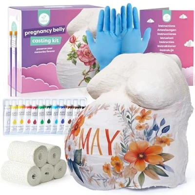 Immagine di chuckle Kit Calco Pancia Gravidanza Colori Mamma Set Bande Gessate Pennelli e Incluse