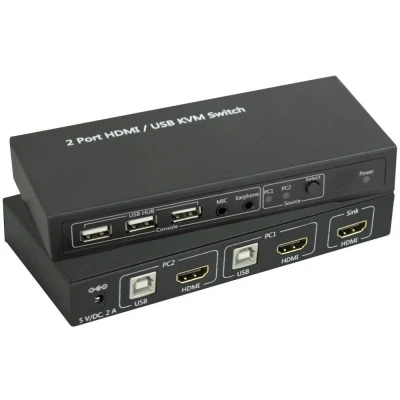 Immagine di SpeaKa Professional 2 Porte Switch KVM HDMI USB 1920 x 1080 Pixel, 3840 2160 Pixel