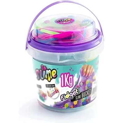 Immagine di So slime ASMR secchio per colorato, 1 kg, con portaoggetti e fidget toy, elastico spremibile