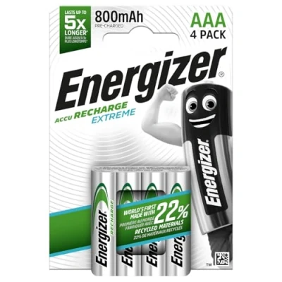 Immagine di Energizer Extreme HR03 Batteria ricaricabile Ministilo (AAA) NiMH 800 mAh 1.2 V 4 pz.