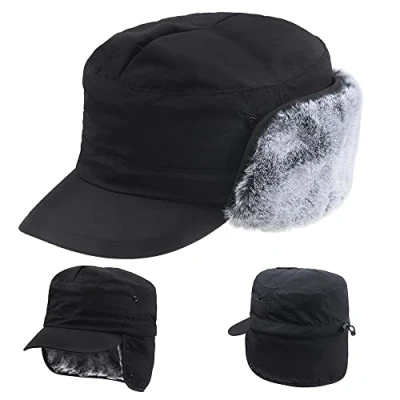 Immagine di HunterBee Inverno Cappello da Cadetto Militare Caldo Berretto Cacciatore di Trapper Aviatore Paraorecchie Orecchie Pelliccia Esercito