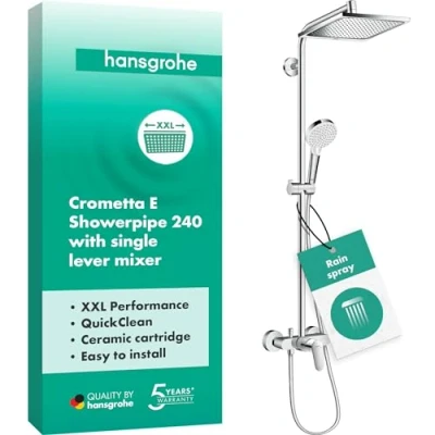 Immagine di hansgrohe Crometta E Colonna doccia 240 1 getto con miscelatore monocomando, cromo, 27284000