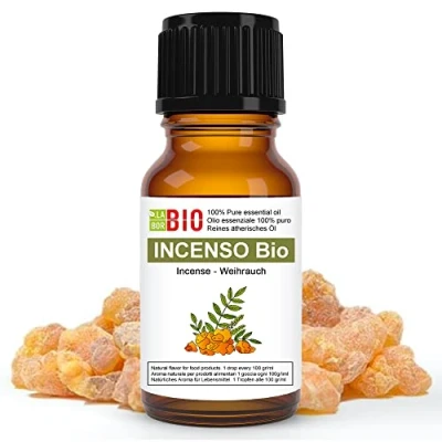 Immagine di Incenso Bio Olio essenziale 100% Puro 5 ml Uso interno Terapeutico Alimentare Diffusori Aromaterapia Cosmetica Cucina Laborbio