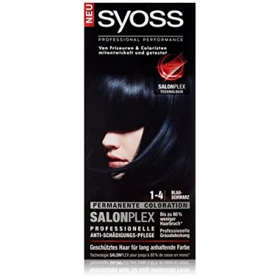 Immagine di Syoss Colore per capelli, 1 4 blu nero, confezione da 3 (3 x 115 ml)