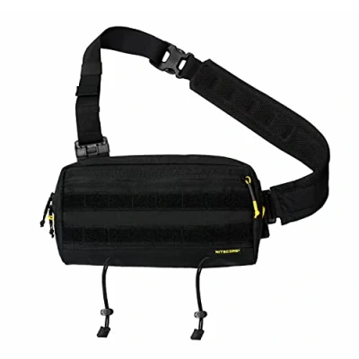Immagine di NITECORE SLB03 Borsa a tracolla convertibile tracolla, per uomo e donna, con toppa NITECORE, nero, leggera sul petto