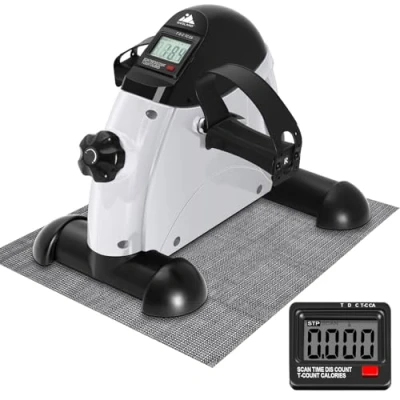 Immagine di Mini Cyclette da Casa, Esercitatori Pedaliera Fitness per Braccia e Gambe Regolabile Digitale Mani Piedi Pedale con LCD Display