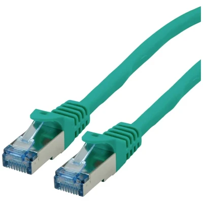 Immagine di Roline 21.15.2838 RJ45 cavo di rete, patch CAT 6A S/FTP 15.00 m Verde doppia schermatura, Privo alogeni, Ritardante fiamma 1 pz.