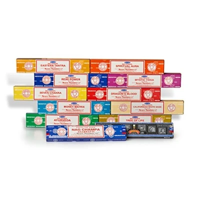 Immagine di Satya Set Incenso, Resina, Marrone (Colori/Modelli Assortiti), 12 Confezioni, 180 unità