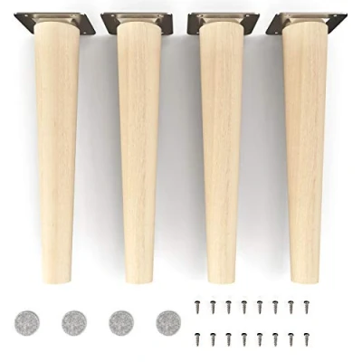 Immagine di gambe per mobili in legno sossai® Clif Round Natura (non trattata) Altezza: 25 cm HMF1 rotondo, conico (versione diritta) Materiale: massello (faggio) sedie, tavoli, armadi