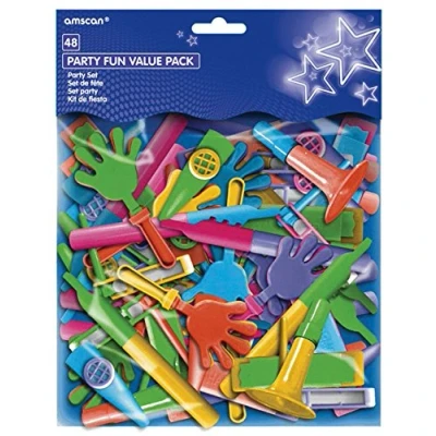 Immagine di Amscan Trombette per feste, 48 pezzi, Modelli/Colori Assortiti, 1 Pezzo