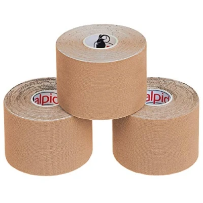 Immagine di ALPIDEX Nastro Kinesiologico Tanti Colori 1/3/ 6/12 Rotoli 5 m x 5,0 cm E Book Esempi Applicazione Tape Muscolare Cerotto, Colore:colore della pelle, Quantità:3 rotolo