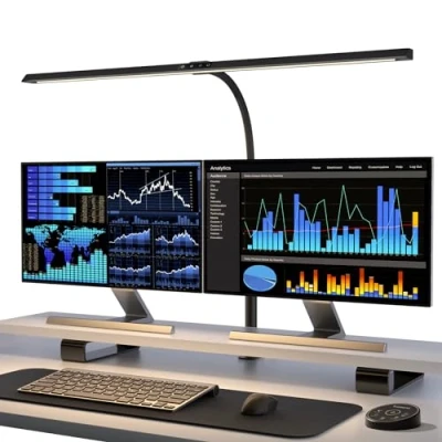 Immagine di tomons Lampada da Scrivania a LED, 25W 80CM Tavolo per Architetto Attento agli occhi con Morsetto, Monitor, Studio, Artigianato, Lettura
