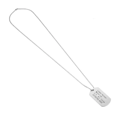 Immagine di US Army Dog Tag Marchio di riconoscimento argento Collana soldati come accessorio per carnevale e