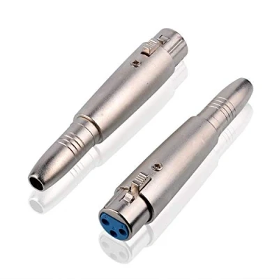 Immagine di S SIENOC Placcatura al Nichel 6.35mm (F) per XLR Adattatore, 6,35mm Femmina Connettore in metallo Argento (6,35mm (F), 2 Pezzo)