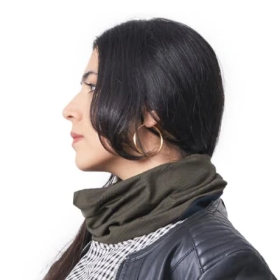 Immagine di Scaldacollo Uomo Foderato In Cotone Biologico, Cappello Turbante Chemio Da Donna, Sci Per Inverno, Fascia Running E Moto Estivo Multiuso Marrone