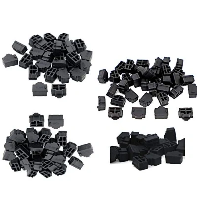 Immagine di 200PCS Hub Port RJ45 Anti Dust Cover Cap Protector Plug Nero Silicone Ethernet