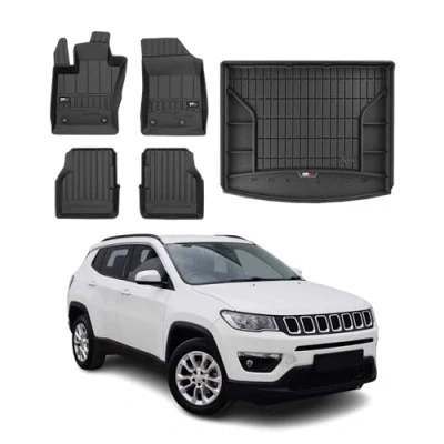 Immagine di Set di tappetini in TPE e per il bagagliaio compatibile con Jeep Compass II 2016 2023 OMAC Premium