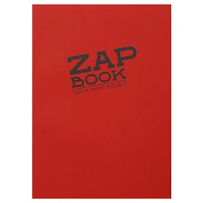 Immagine di Clairefontaine 3354C Taccuino incollato Zap Book 160 Fogli di carta per schizzi 100% Riciclata A4 21x29,7 cm 80g Copertina colori casuali (4 vivaci)