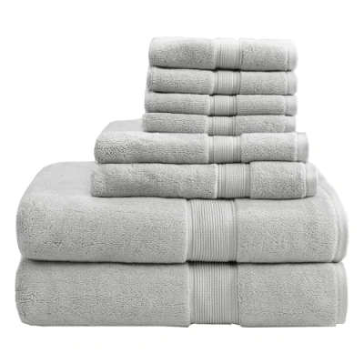 Immagine di Madison Park Set di Asciugamani da Bagno in 100% Cotone 800 g/m², Silver, See Below