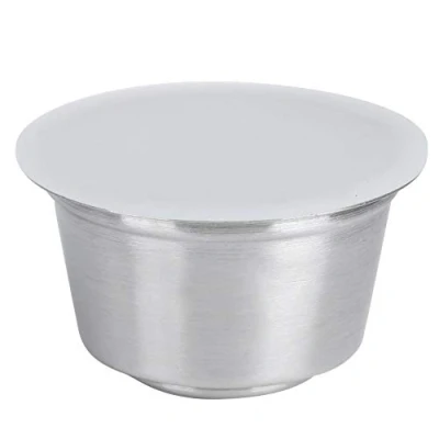 Immagine di Capsule di caffè riutilizzabili in acciaio inossidabile con coperchio silicone Cup Fit for Dolce Gusto Coffee Maker(white)
