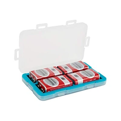 Immagine di JJC Custodia per batteria a prova di umidità 4 batterie ricaricabili da 9 V, scatola portaoggetti