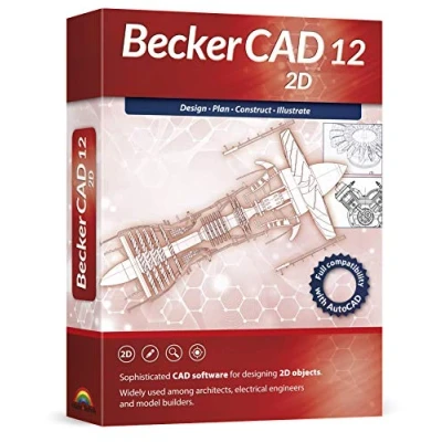 Immagine di Becker CAD 12 2D professional software for design and modelling 3 PCs 100% compatible with AutoCAD Windows 11, 10, 8.1, 7