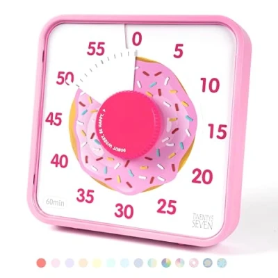 Immagine di conto alla rovescia 19,1 cm; 60 minuti 1 ora timer visivo strumento didattico in aula riunioni ufficio, orologio meccanico per bambini, gestione del tempo di esame,