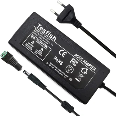 Immagine di Tesfish 12V 7A Alimentatore Trasformatore 84W Adattatore di alimentazione 5,5 x 2,1/2,5 mm per CCTV, Telecamera, Router, Striscia LED 5050 2835