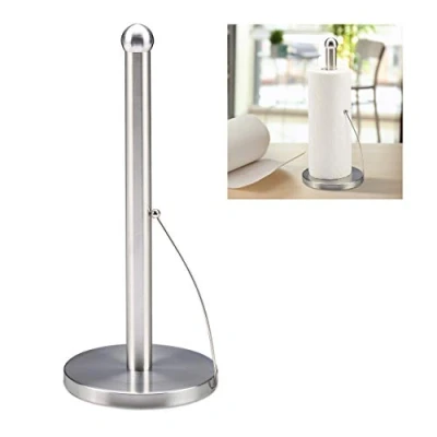 Immagine di Relaxdays Portarotolo da Cucina Verticale, in Acciaio, Porta Carta Assorbente, 35 x 15 cm, Supporto Tavolo, Argento