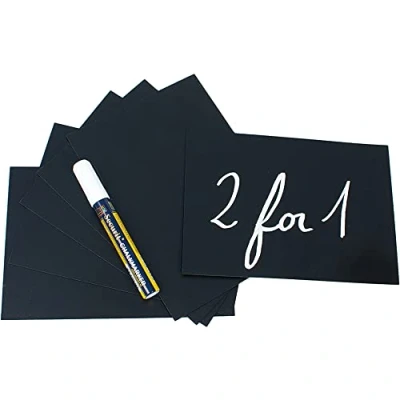 Immagine di Securit Targhetta per lavagna DIN A5, set da 10 pezzi, colore: Nero