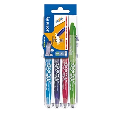Immagine di Pilot Pen 2260SG4L FriXion Ball, mina M 0.7, set da 4 pezzi, azzurro, rosa, viola e verde chiaro