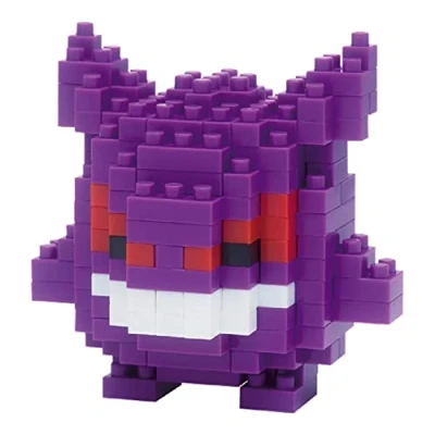 Immagine di Bandai Nanoblock Gengar Pokémon Mini statuina in mattoncini Gioco di costruzione Kit per la figura stile pixel NBPM007