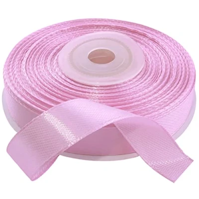 Immagine di AERZETIX C55562 Rotolo di nastro raso satinato 12mm x 25m colore rosa striscia imballaggio regalo decorazione matrimonio compleanno festa in poliestere