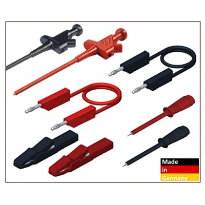 Immagine di Hirschmann PMS 4 Set di Cavi misurazione con Punte Prova, mm, Colore: Nero/Rosso