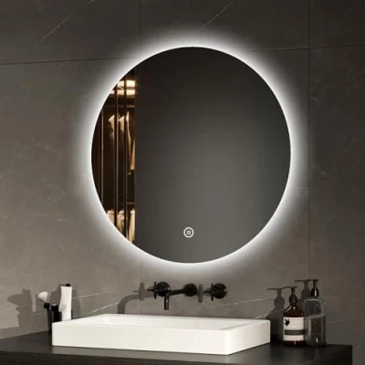 Immagine di EMKE Specchio Bagno Rotondo con Luce 60 cm, LED Interruttore Tattile Bianca Fredda 6500K (Tipo 2)